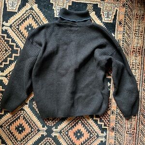Merino Wool Ribbed Turtleneck Sweater